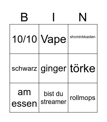 ome tv Bingo Card