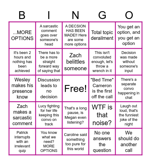 Hi, I'm the Problem It's Me Bingo Card