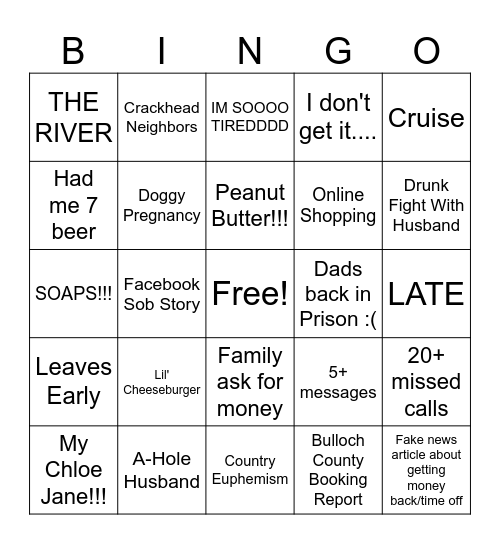 FARRAH BINGO! Bingo Card