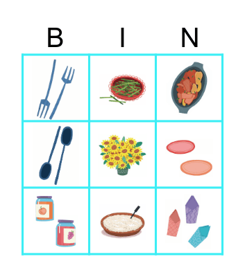 On the table Bingo Card