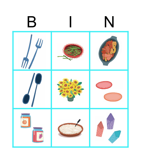 On the table Bingo Card