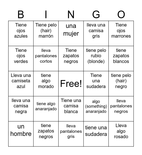 Find Someone Who: Ropa para todos Bingo Card
