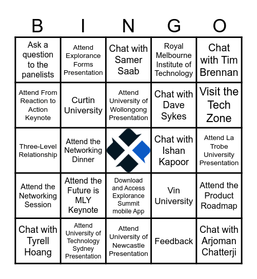 Explorance Summit 2025 Bingo Card