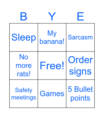 So long Vicky! Bingo Card