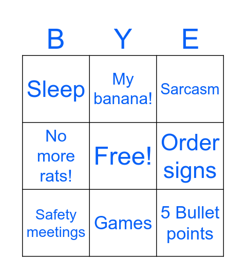 So long Vicky! Bingo Card