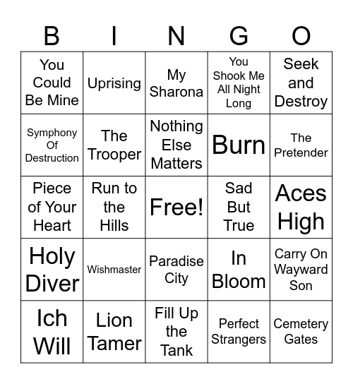 Steve n Seagulls Bingo Card