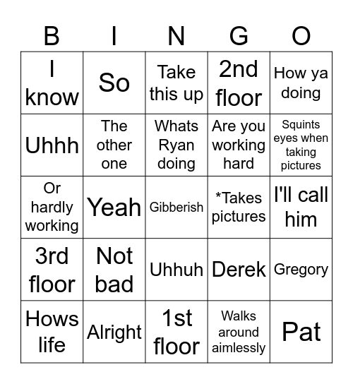Construction bingo. Bingo Card
