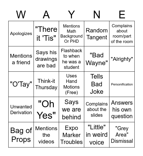Hacker Bingo! Bingo Card