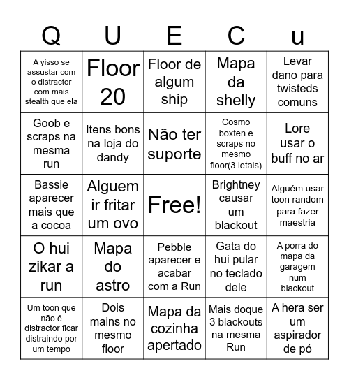 Bingo dos distractors Bingo Card
