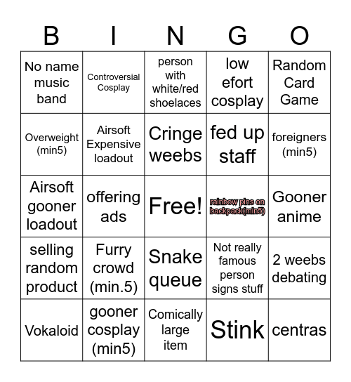 Comic con baltics bingo Card