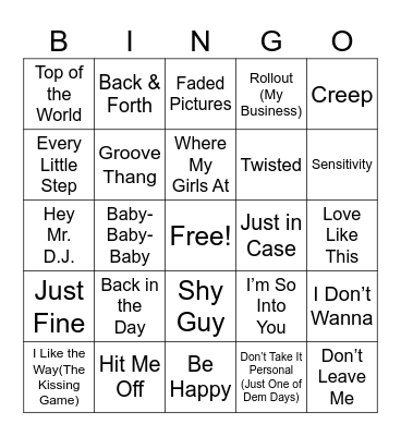 Old School Music Bingo Round 3 Bingo Card
