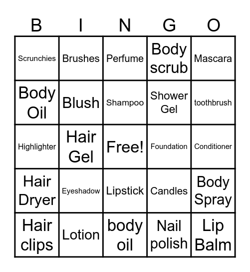 GRWM Bingo Card