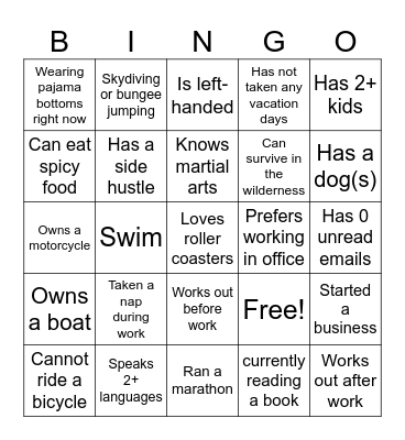 TEAM SPOONER BINGO Card