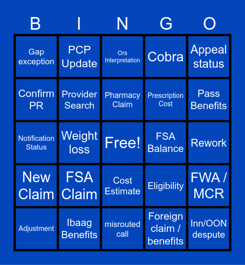 Late Shift BINGO Card