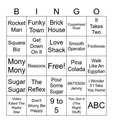 Music Bingo Card