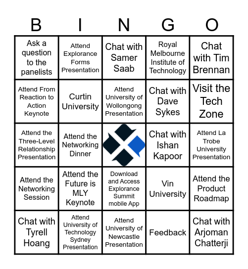 Explorance Summit 2025 Bingo Card