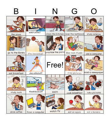 Do you ... ? Bingo Card