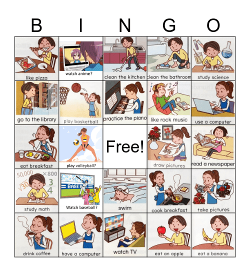 Do you ... ? Bingo Card