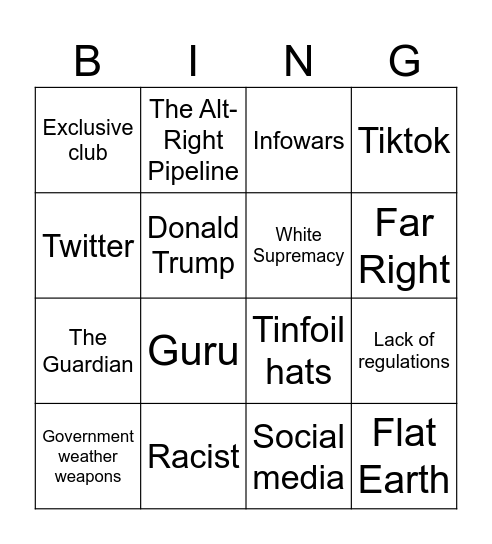 BINGO FOR DUSTY TALKING POINTS Bingo Card