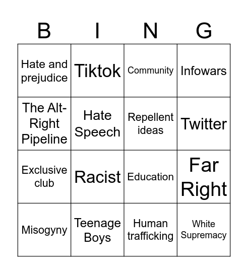 BINGO FOR DUSTY TALKING POINTS Bingo Card