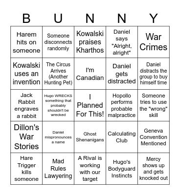 WARREN Bingo Card