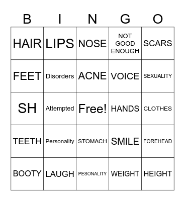 INSECURITIES Bingo Card