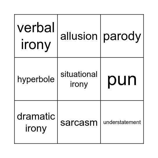 Satire devices Bingo Card