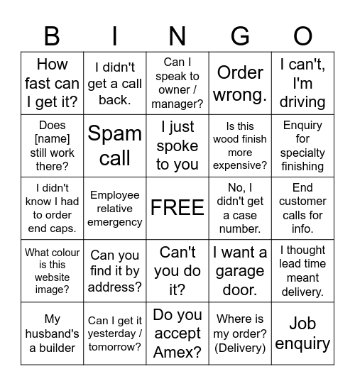 CS PHRASES BINGO Card