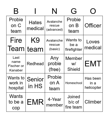 ARP BINGO Card