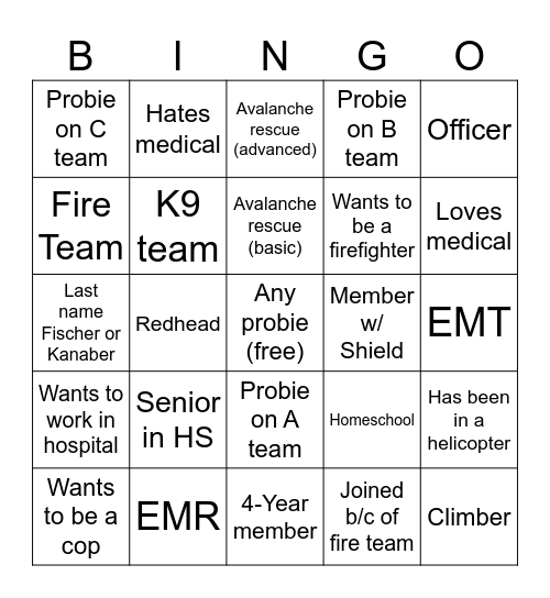 ARP BINGO Card