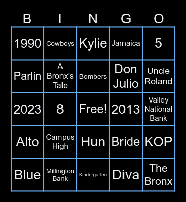 Bridal Shower Bingo Card