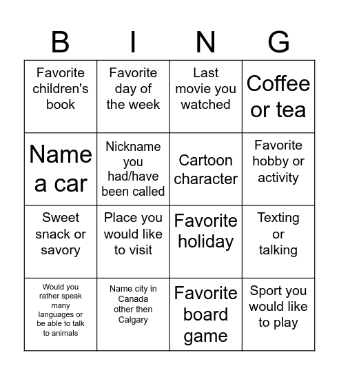Secret Sister Retreat Bingo Card