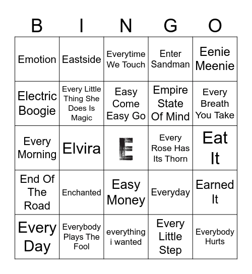 E Bingo Card