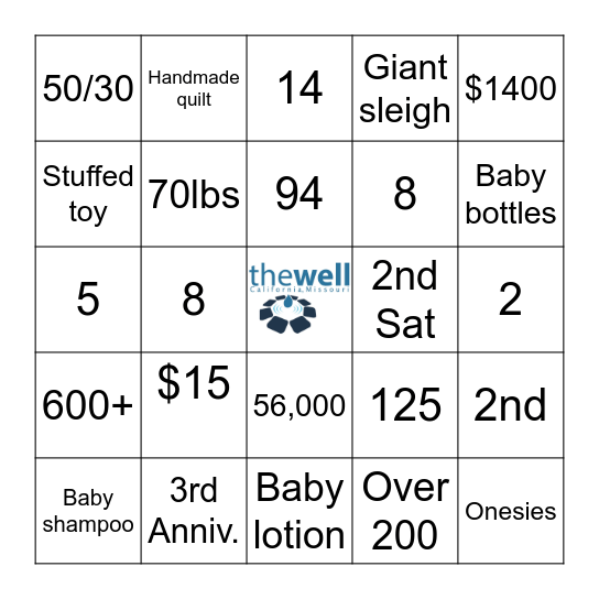 The Well CaliMO Bingo Card