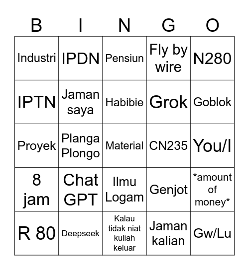 Pak Giri Bingo Card