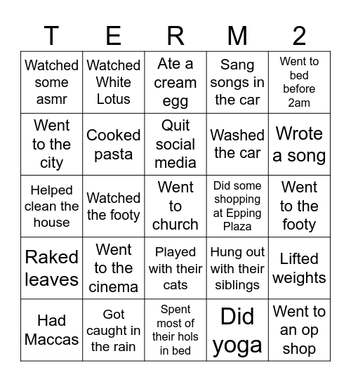 Find Someone Who - Holidays Bingo Card