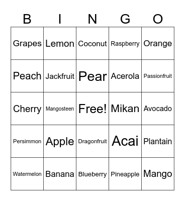 Test Card Bingo Card