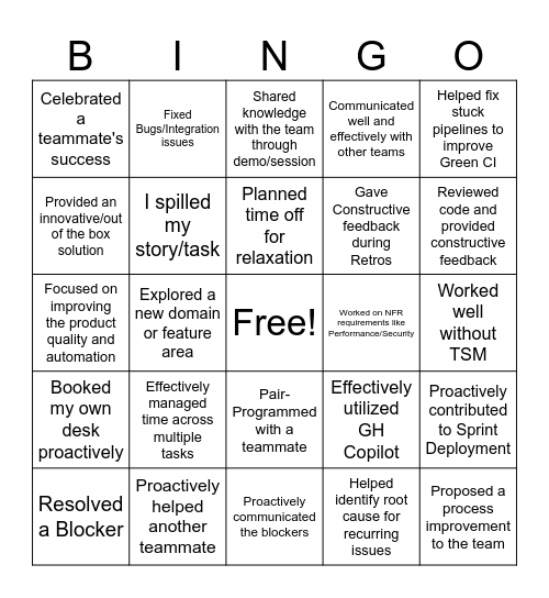 Hornets Retro Bingo Card