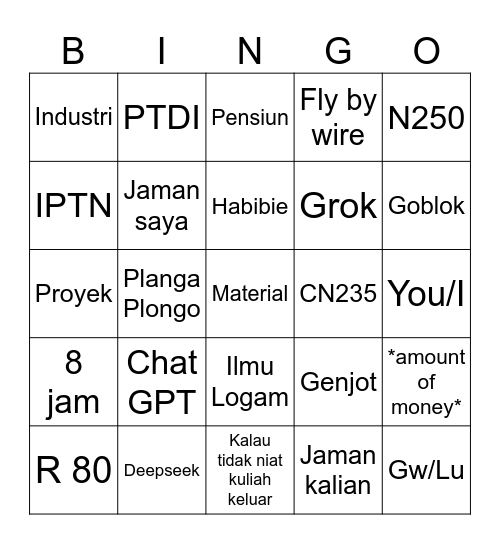 Pak Giri Bingo Card