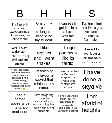 Beruang-go! Bingo Card