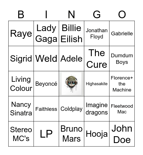 Musikkbingo Card
