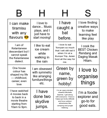 Harimau-go! Bingo Card