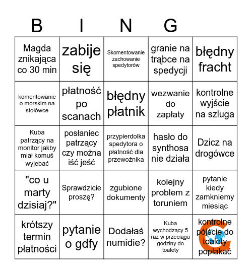 NWIC w pigułce Bingo Card