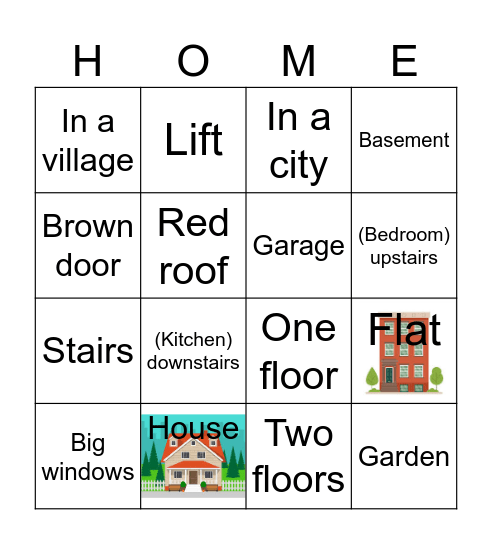 Home sweet home Bingo Card