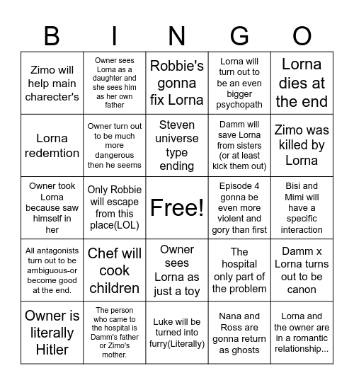 further plot twists in Terrible Mouse Bingo Card