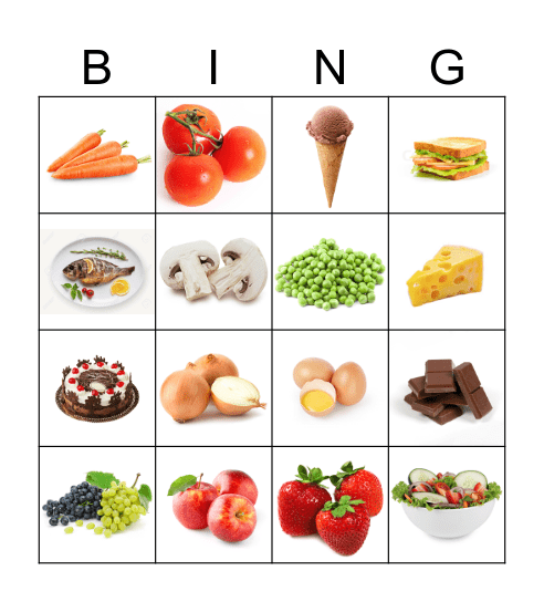 Food Bingo Card