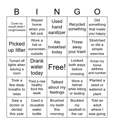 MDH Public Health Bingo Card