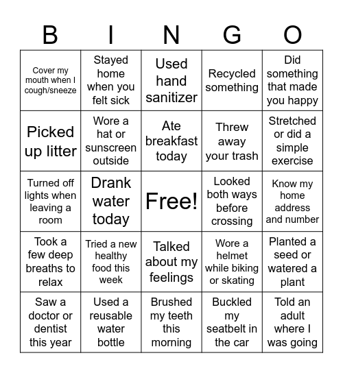 MDH Public Health Bingo Card