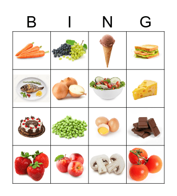 Food Bingo Card