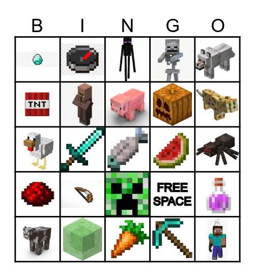 Minecraft Bingo Game Bingo Card